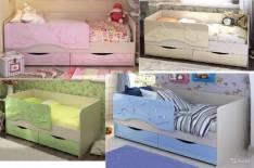 Кровать детская с двумя ящиками Дельфин-2(А) 80*180 ВАНИЛЬ